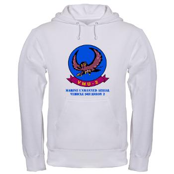 MUAVS2 - A01 - 03 - Marine Unmanned Aerial Vehicle Squadron 2 (VMU-2) with Text - Hooded Sweatshirt